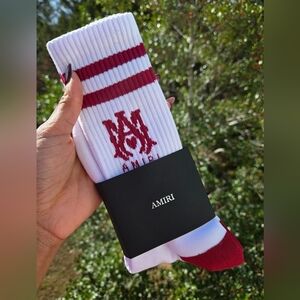 Amiri White and Red Men's Socks